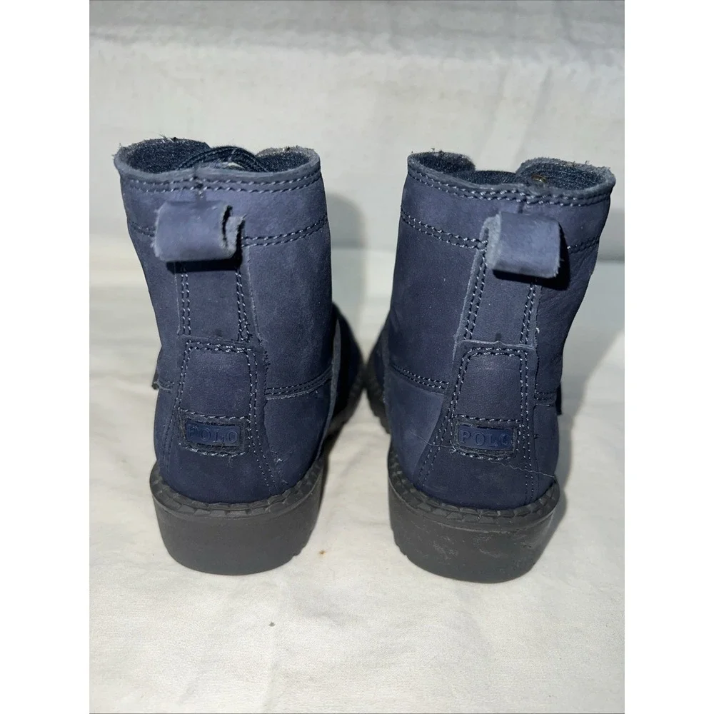 Polo Ralph Lauren Toddler Boys Ranger High ll Bear Boots Navy New Authentic Sz 4